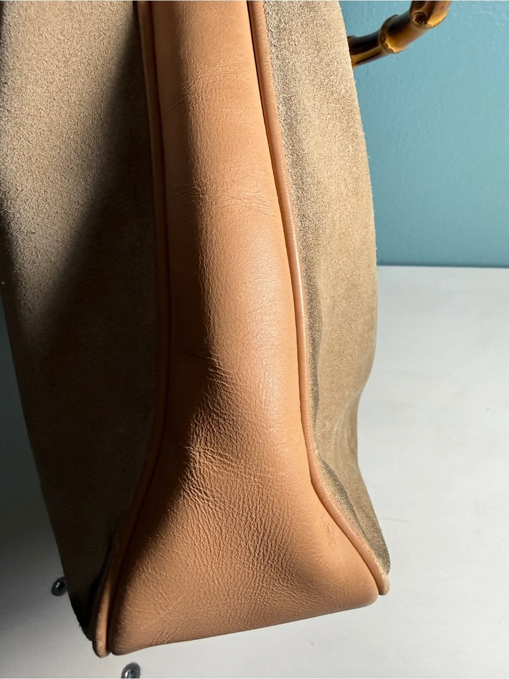 Vintage Tom Ford for Gucci Suede Bamboo 2-Way Hobo Bag - Tan - Entrupy Certified